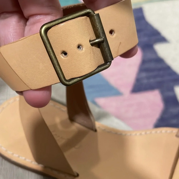MADEWELL Woman’s Nude Leather BOARDWALK Ankle Strap Sandals Natural Buff 7.5 - Picture 9 of 9